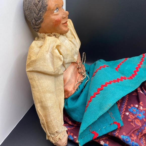 Vintage Primitive Folk Art Doll w/Hand Stitched Clothing & Hand Painted Face - Picture 13 of 15